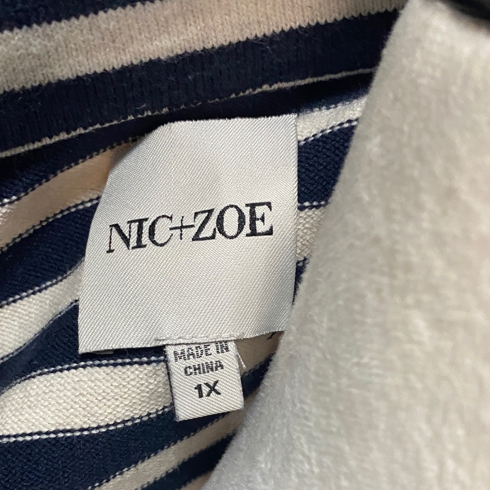 NIC+ZOE Plus Size Striped City Charm Cotton Knit Blazer - Picture 7 of 7
